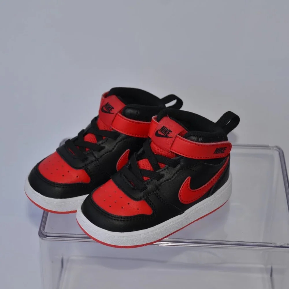 Nike Court Borough Mid 2 - CD7784-003 Black Red Toddler Size 6C